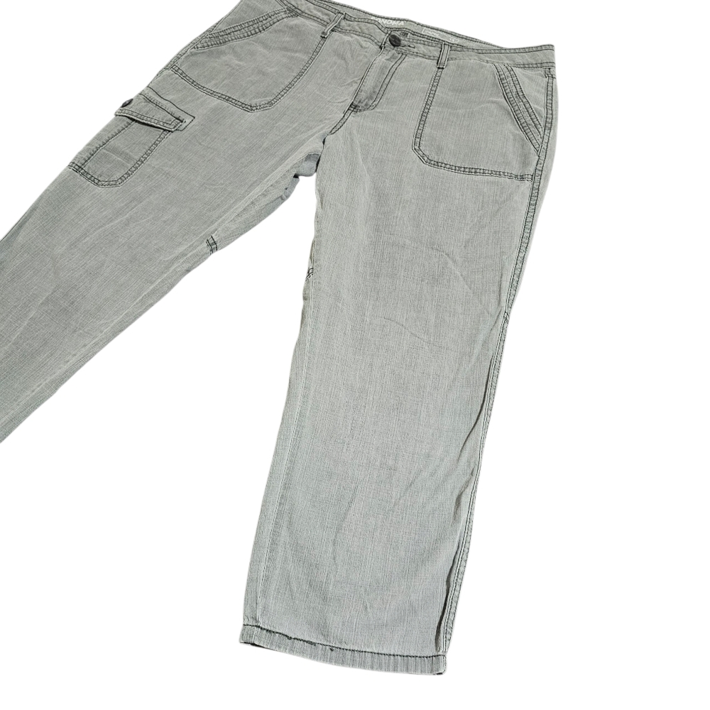 Sonoma Cargo Capri Cropped Pants Light Gray Cotton Lightweight Womens Size 16 - Picture 3 of 13